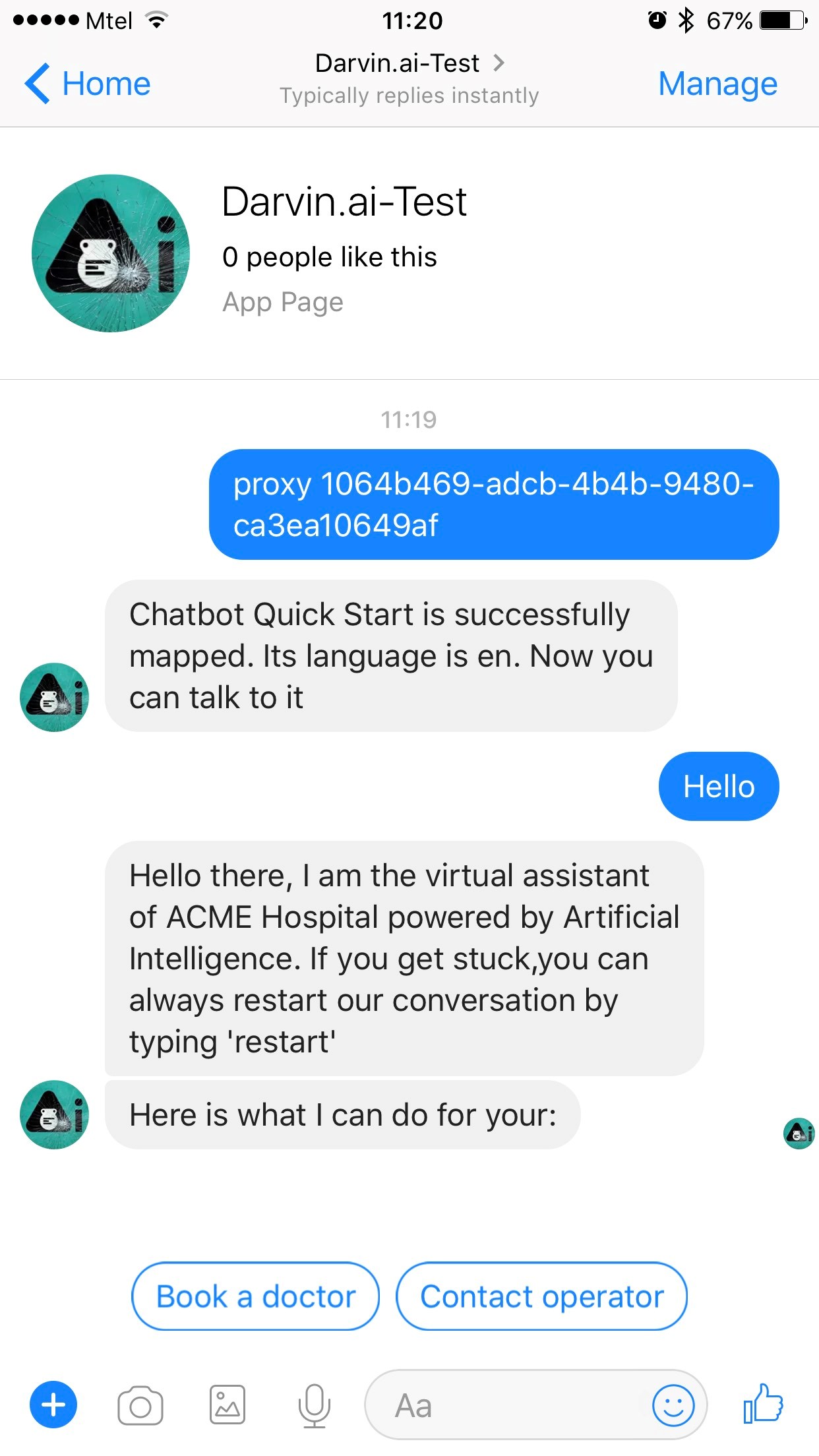 Getting started conversation with NativeChat